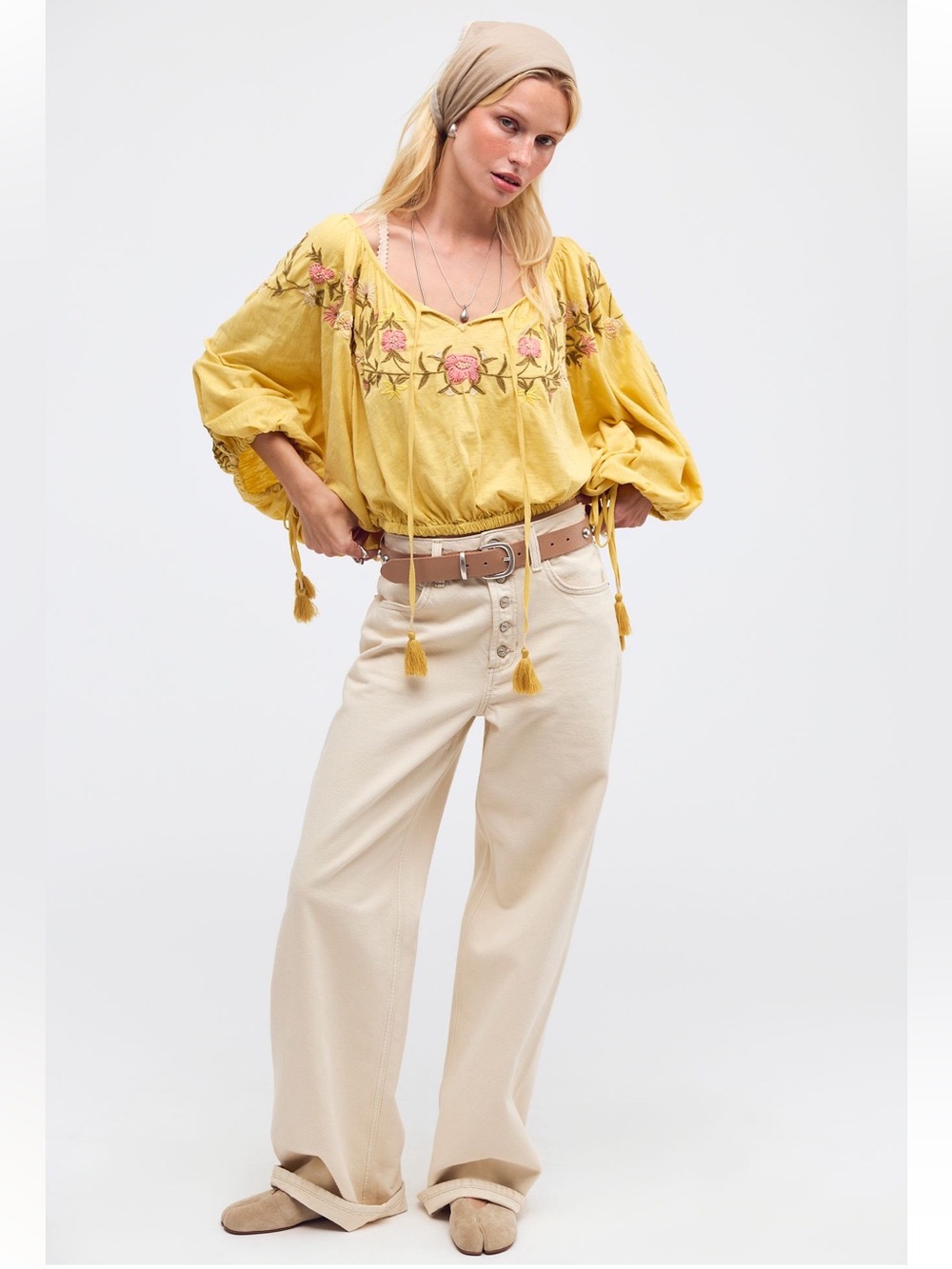 NWT FREE PEOPLE PLUMERIA EMBROIDERED TOP - Picture 3 of 4